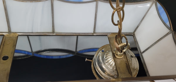 Large Stained Glass Two Light Chandelier 36" x 13" x 12" GS00881