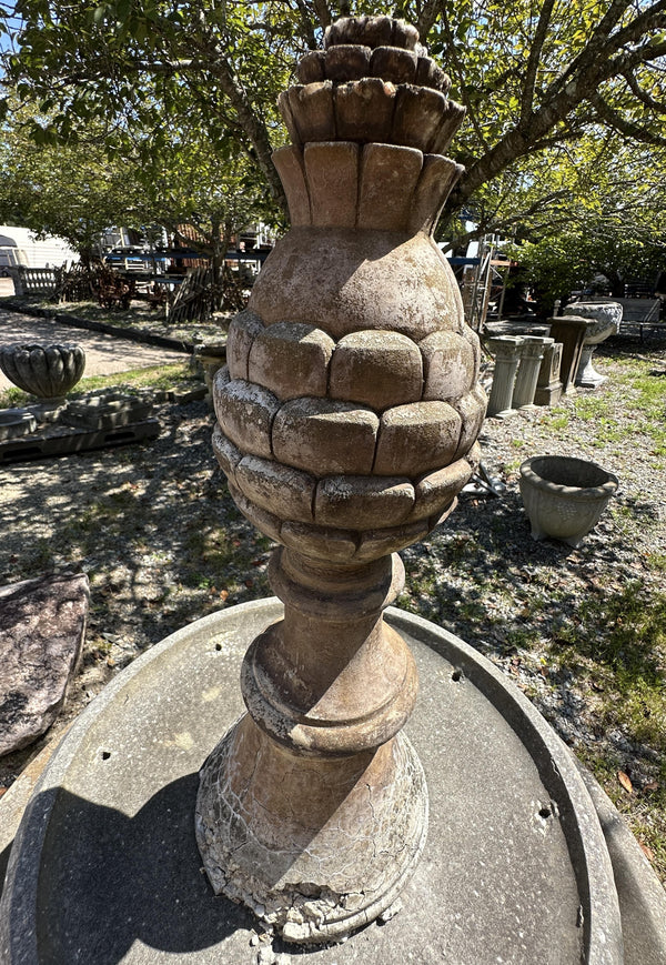 2-Tiered Concrete Fountain w/ Pineapple Finial GA20352