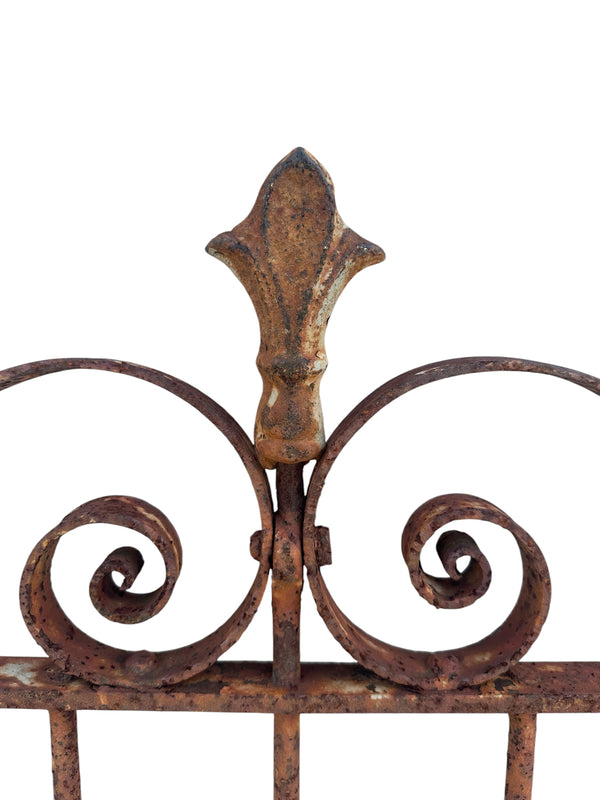 Antique Wrought Iron Arch Top Garden Gate - 34.5" W x 37.5" T - GA20973