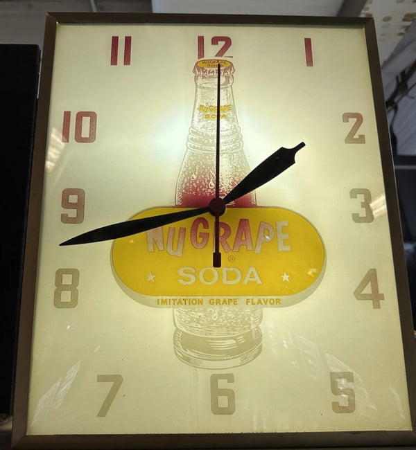 Vintage NuGrape Imitation Grape Flavor Electric Wall Clock GA20358