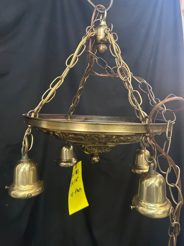 4 Light Antique Brass Chandelier 16"x14" GS010953