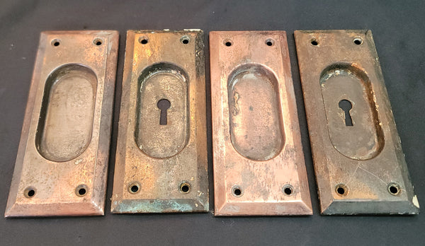 Set of 4 Pocket Door Escutcheon Plates 6" x 2 3/8" GS01061