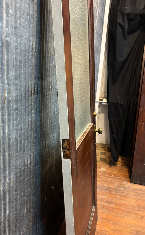 2-Panel Half Glass Wooden Door GA21483