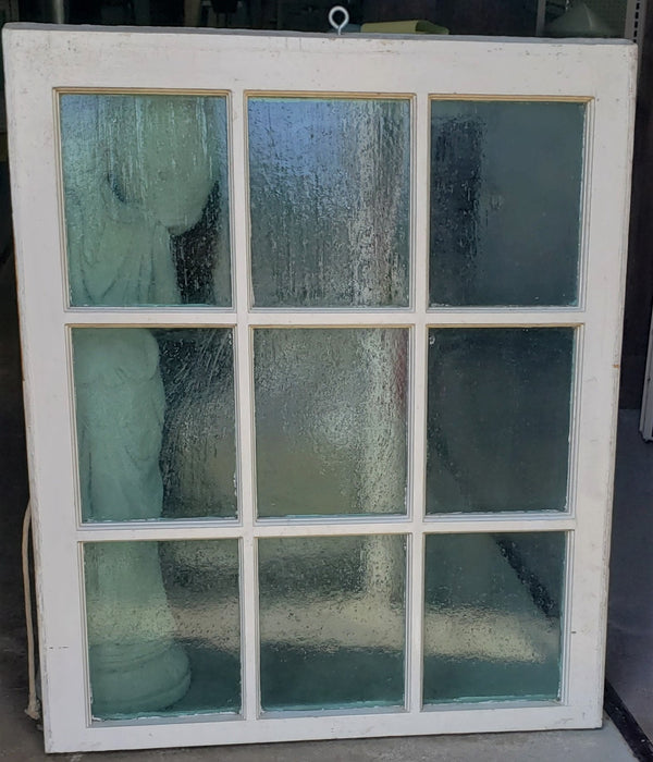 Seeded Bubble 9 Pane Glass Window 31 3/8" Wide by 37 1/2" Tall #GA9155