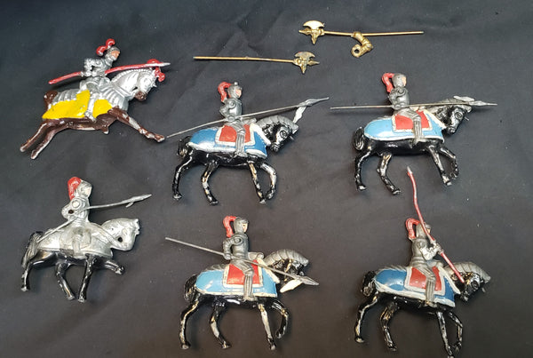 19 Piece J. Hill & Co. Johillco Hand Painted Lead Medieval Knights on Horseback #GAMedieval