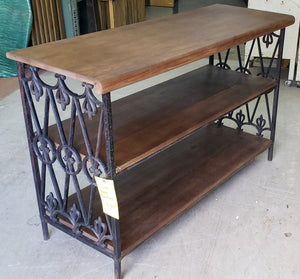 Custom Made Wood & Iron Book Shelf #GA9175