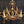 Load image into Gallery viewer, Ornate Six Light Brass Chandelier with Faceted Crystal Amber Prisms #GA9193
