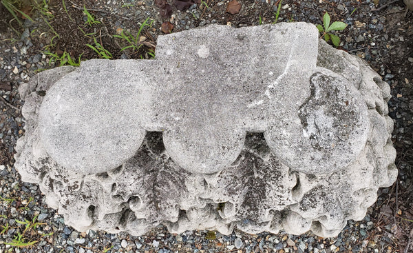 Rare Antique Custom Concrete Poinsettia Seat Bench for Home or Garden GA9332