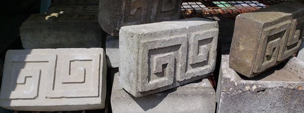 Concrete Greek Key Designed Garden or Yard Blocks GA9344