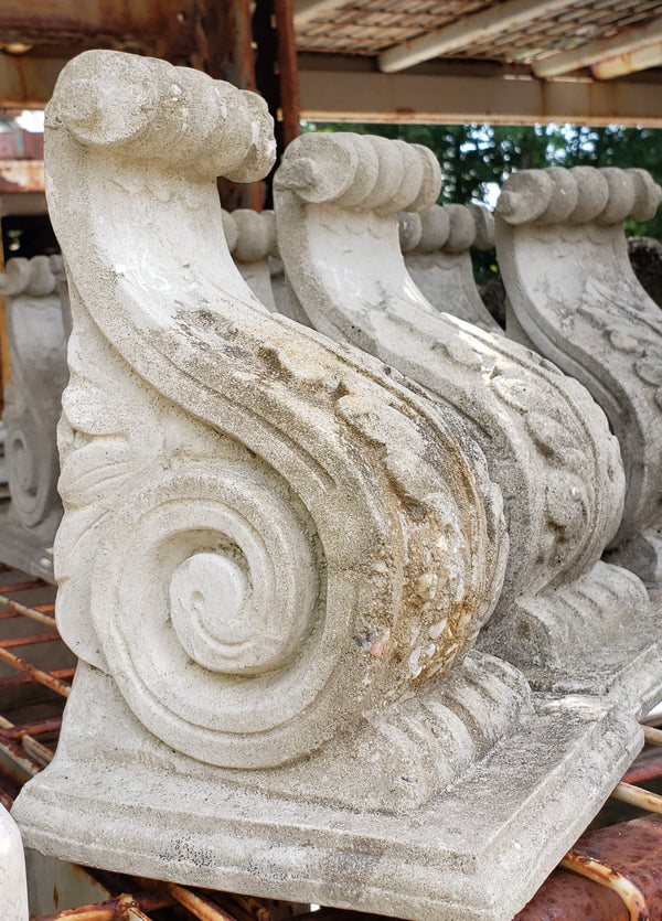 10" Tall Concrete Scroll Finials GA9343