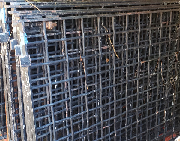Salvaged Iron Window Grates from a State Institution in Allentown PA 42" x 37" #GA9353