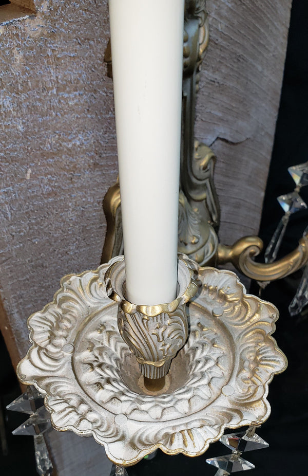 French Inspired 9 Light Tiered Chandelier with Faceted Crystal Prisms GA9375