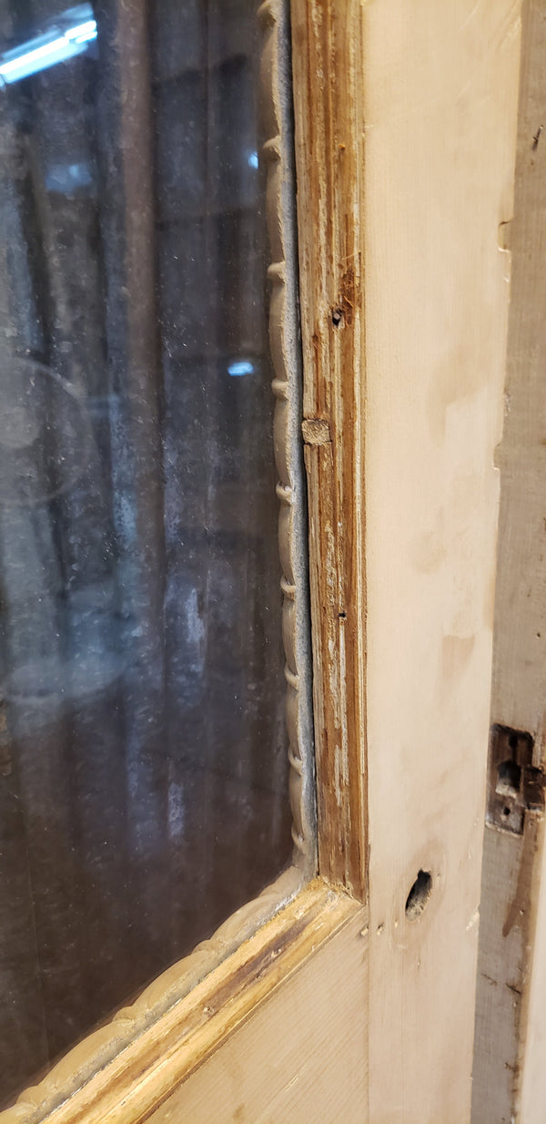 Pair of Newly Stripped Half Glass Ornate Exterior Doors 20" x 80" GA9393