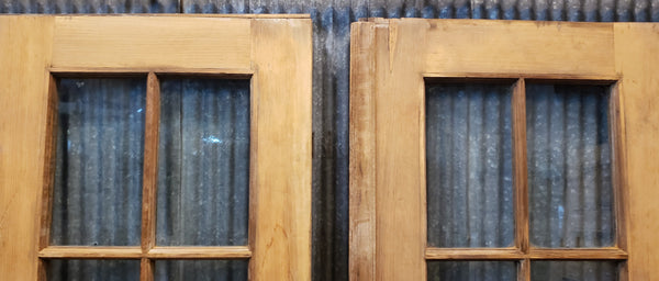 Pair of Newly Stripped 8 Pane Bullseye Panel Interior Doors 23" x 83 1/4" GA836
