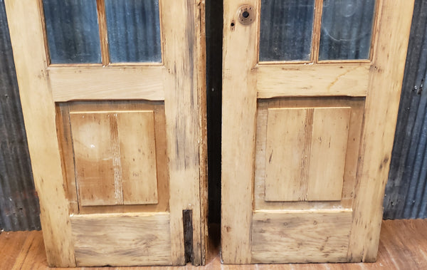 Pair of Newly Stripped 8 Pane Bullseye Panel Interior Doors 23" x 83 1/4" GA836