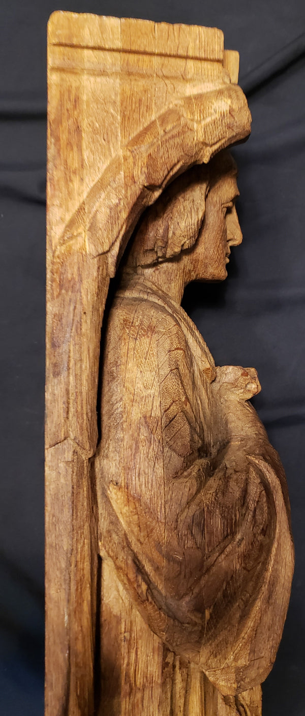 Hand Carved Oak Hanging Angel Statue GA9480