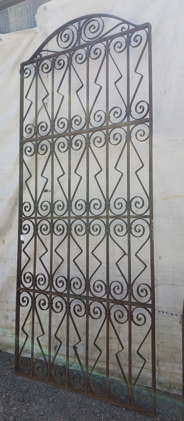 Arched Top Wrought Iron Gate with Geometric Designs 109 1/2" x 46 1/2" GA9500