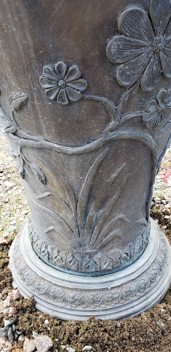 Tall  Ornate Art Nouveau Bronze Plant Urn With Handles 40" x 23" GA9519