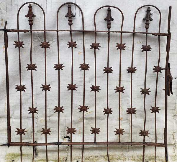 Wrought Iron Gate with Spiked Round Accents 41" W x 38 1/2" T GA9527
