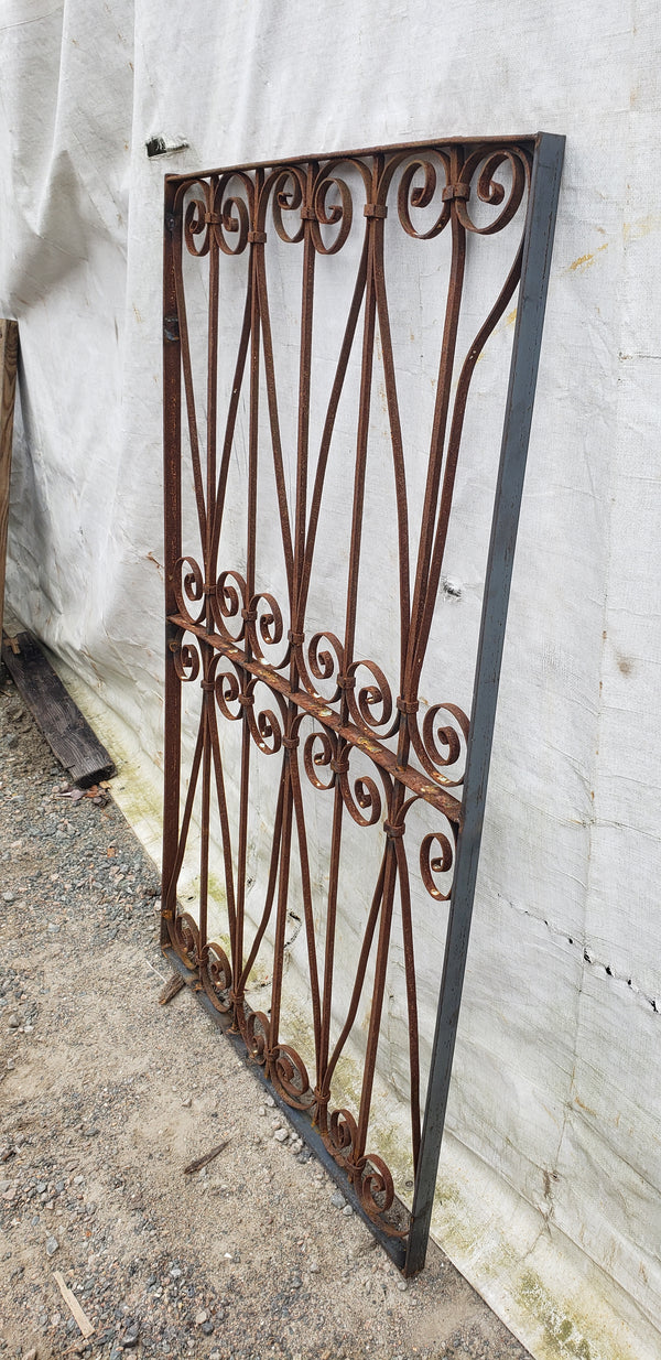 Wrought Iron Gate Panel with Heart Shaped Scrolls 33 1/4" W x 55" T GA9529