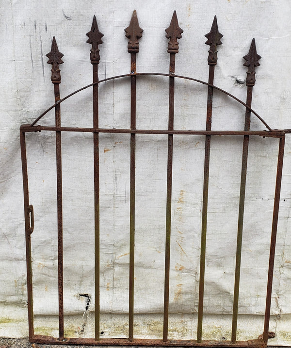 Arched Top Wrought Iron Gate with Arrow Point Finials 33" W x 44" T GA9530