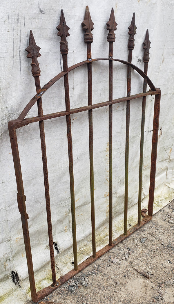 Arched Top Wrought Iron Gate with Arrow Point Finials 33" W x 44" T GA9530