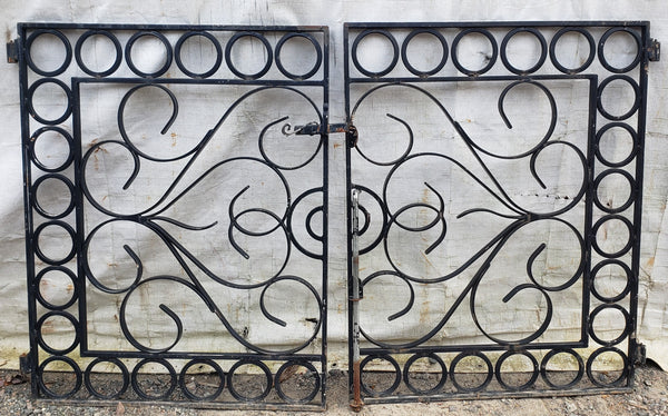 Pair of Ornate Art Nouveau Gate Panels 65" W x 41 1/2" T GA9538