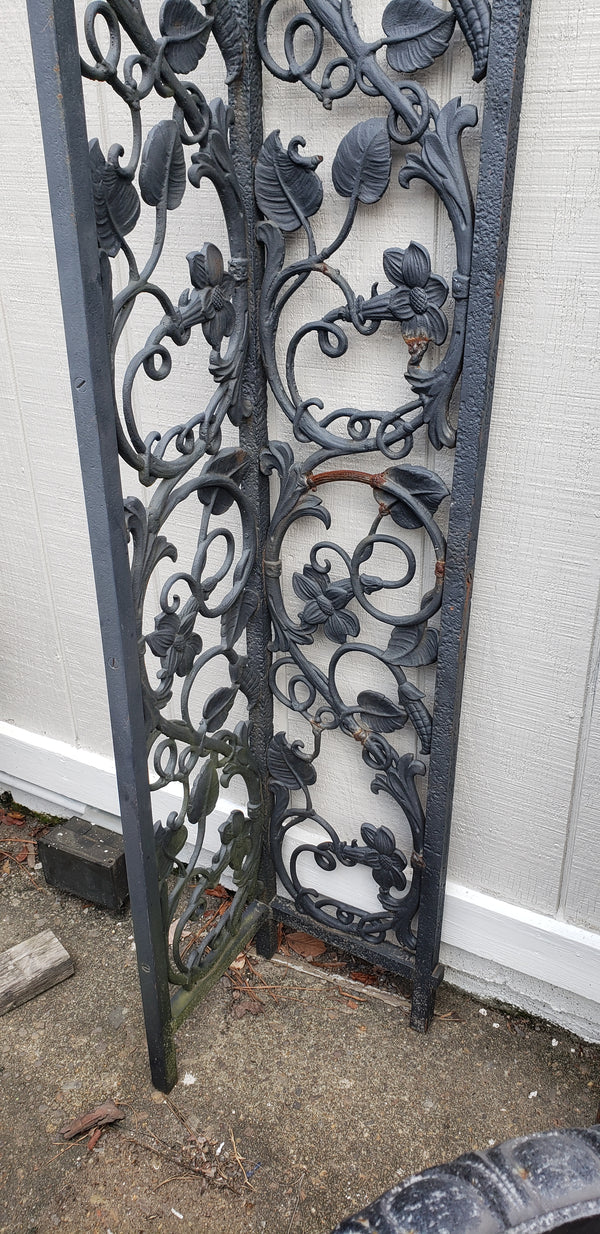 Solid Cast Iron Ornate 3 Piece Porch Trellis 104" Wide by 103" Tall GA9546