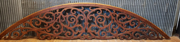 Ornate 9 1/2 Foot Wooden Fretwork  115" Wide by 24 1/2" Tall GA9552