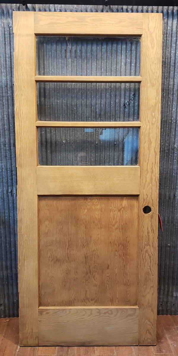Newly Stripped 1/2 Glass Exterior Door 35 3/4" x 83 3/4" GA9565