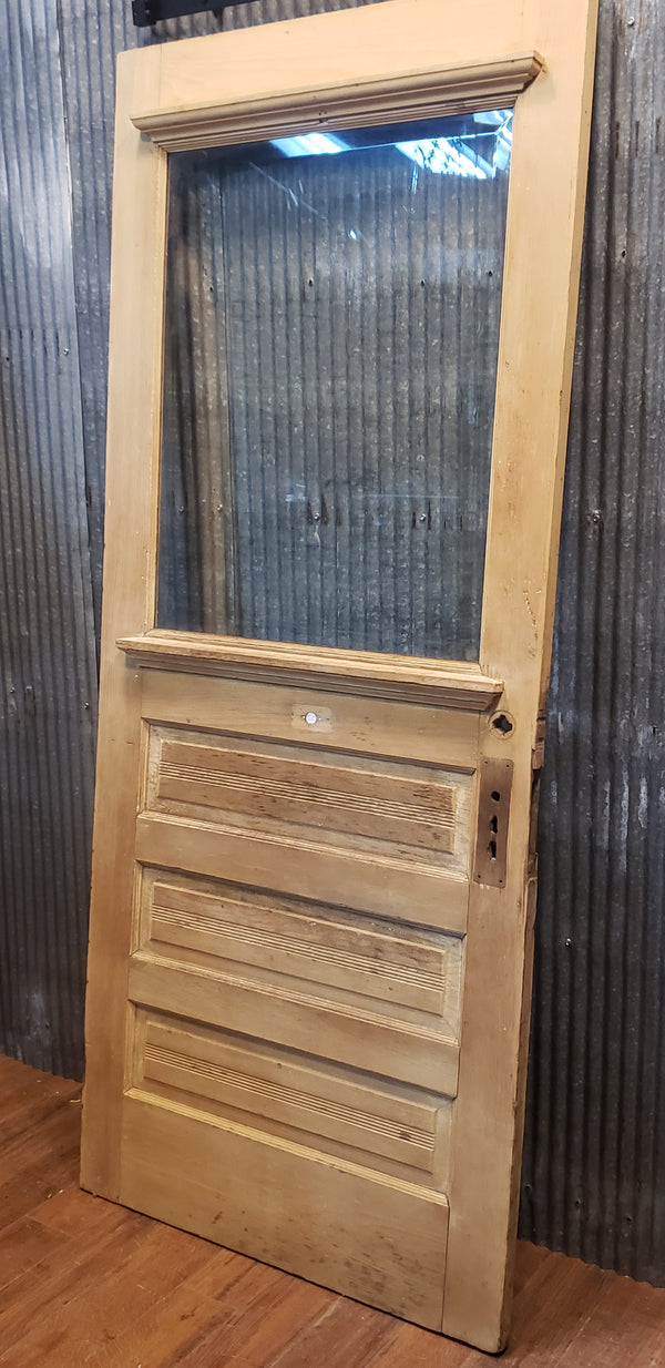 Newly Stripped 1/2 Beveled Glass Interior Door 35 5/8" x 83 1/2" GA9568