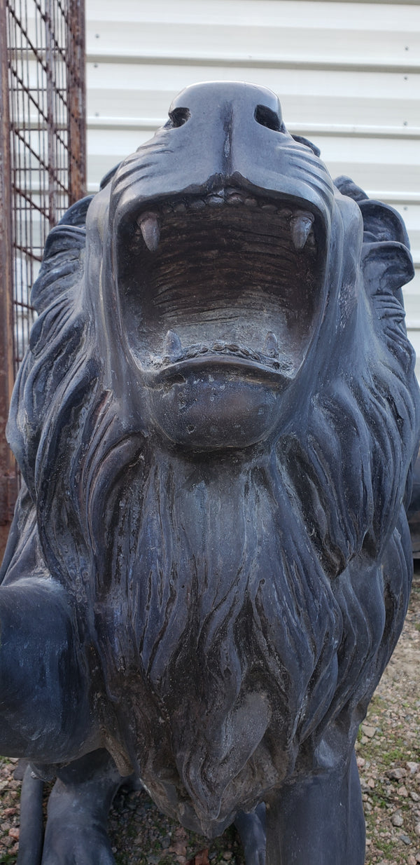 3 Foot Tall Bronze Roaring Lion Statue GA9575