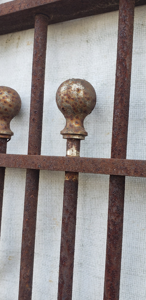 Iron Gate Panel with Double Ball Top Finials 32 5/8" x 71 3/4" Tall GA9584
