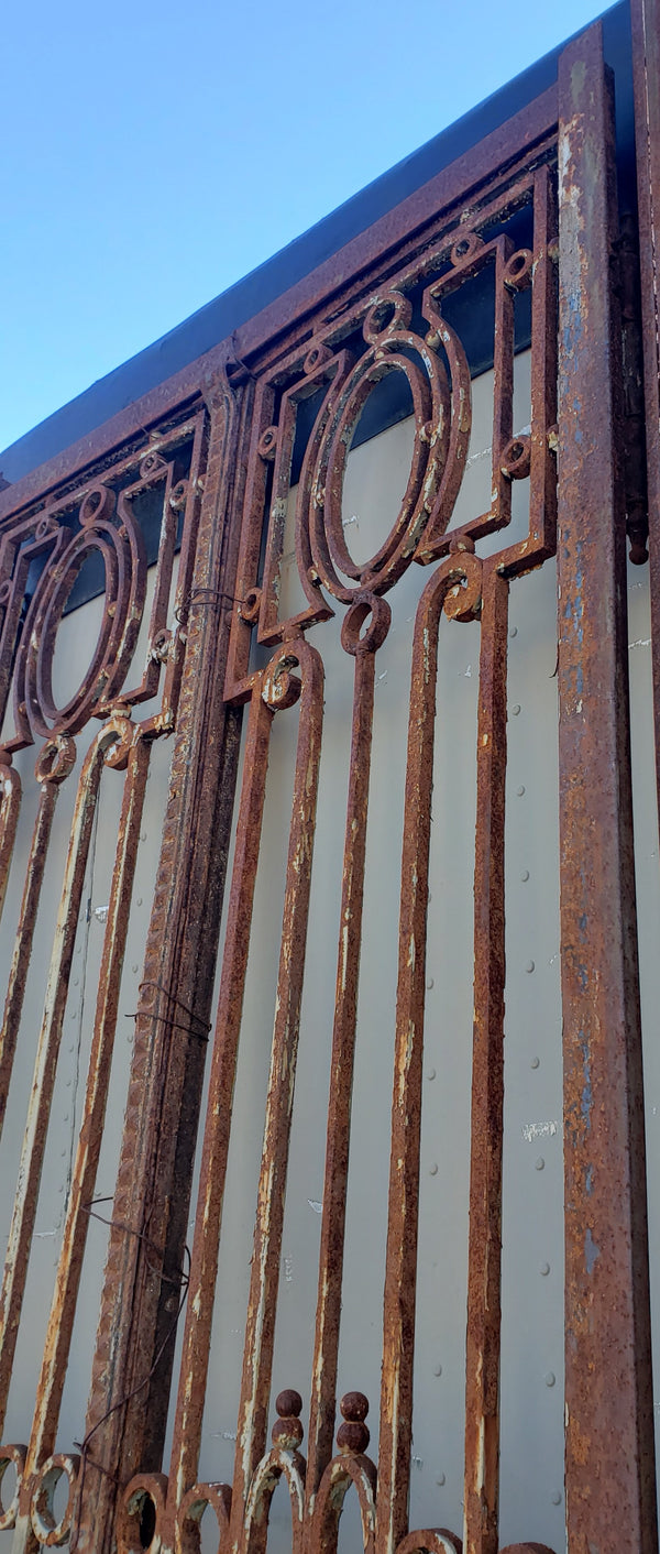 Ornate Art Deco Wrought Iron Gates 23" Wide x 112" Tall GA9599