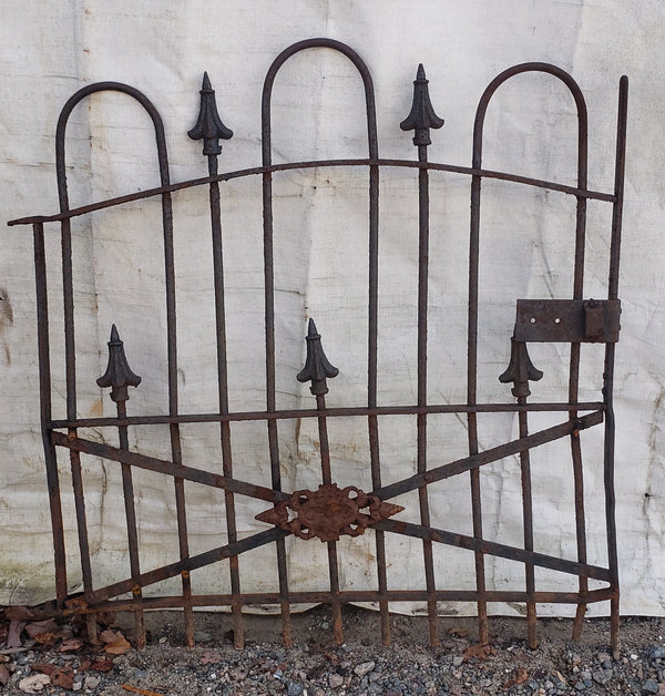 Small Wrought Iron Gate with Cross Hatch 34" x 36 1/2" Tall GA9606