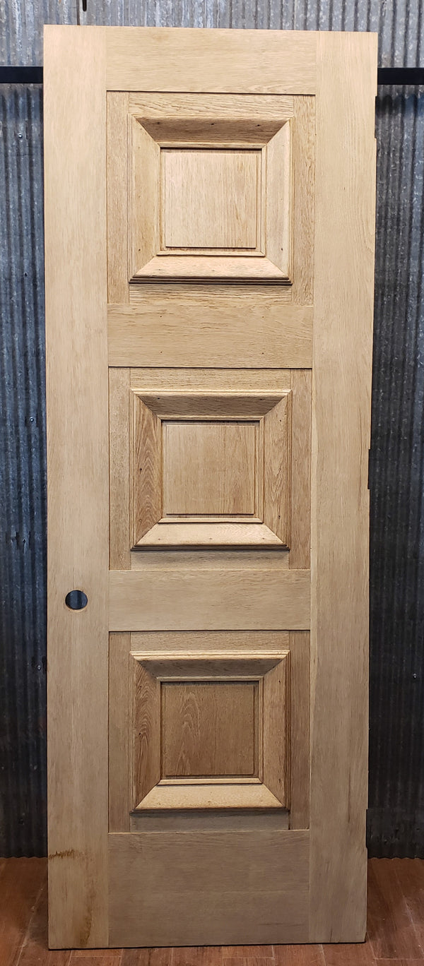 Newly Stripped 3 Panel Solid Oak Exterior Door 31 7/8" x 89 3/4" GA9611