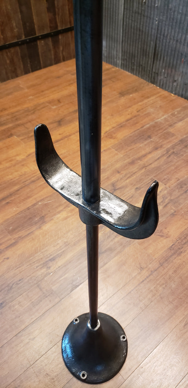 Freestanding Adjustable Lollipop Mirror from Reclaimed Factory Steel Pole GA9624