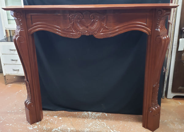 Mahogany Fireplace Mantel with Griffin Designs & Claw Feet 67" W x 55" T GA9639