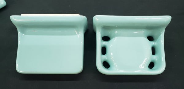 NOS  11 Piece Seafoam Green Turquoise Porcelain Bathroom Fixtures GA9659