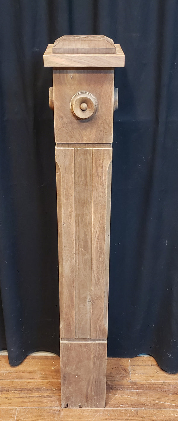 Newly Stripped Ornate Solid Oak Newel Post 47 1/2" x 6" GA9679