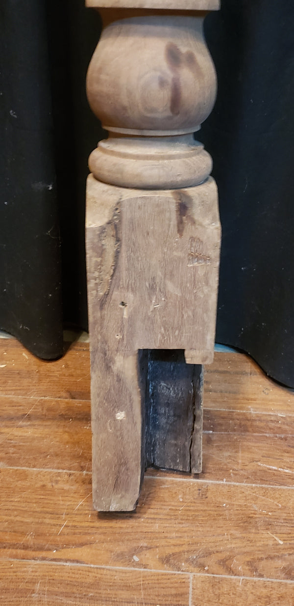 Newly Stripped Ornate Solid Oak Newel Post 53" x 5 1/2" GA9680