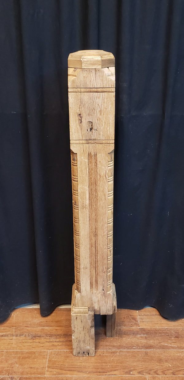 Newly Stripped Ornate Solid Walnut Newel Post 45" x 5 1/2" GA9685