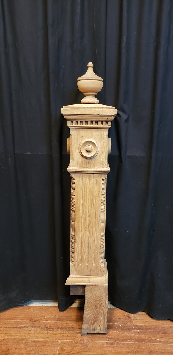 Restored Ornate Solid Oak Newel Post 55 1/2" by 8 1/2"  GA9796