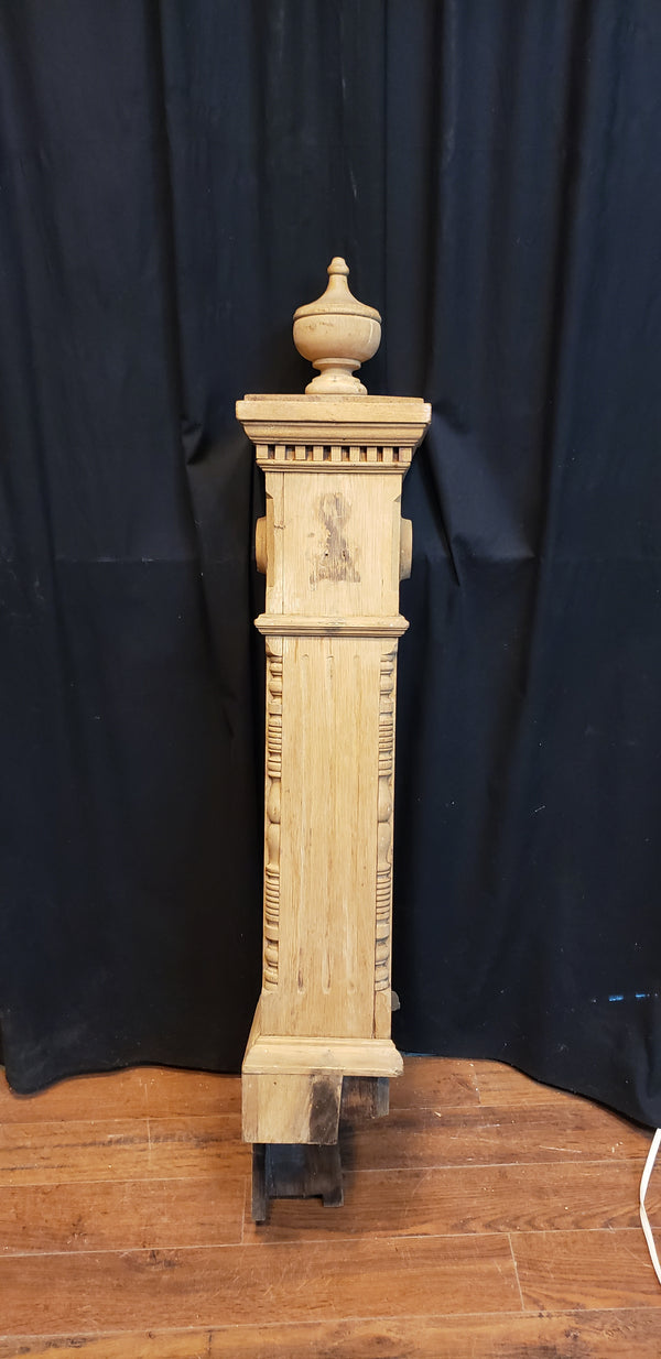 Restored Ornate Solid Oak Newel Post 55 1/2" by 8 1/2"  GA9796