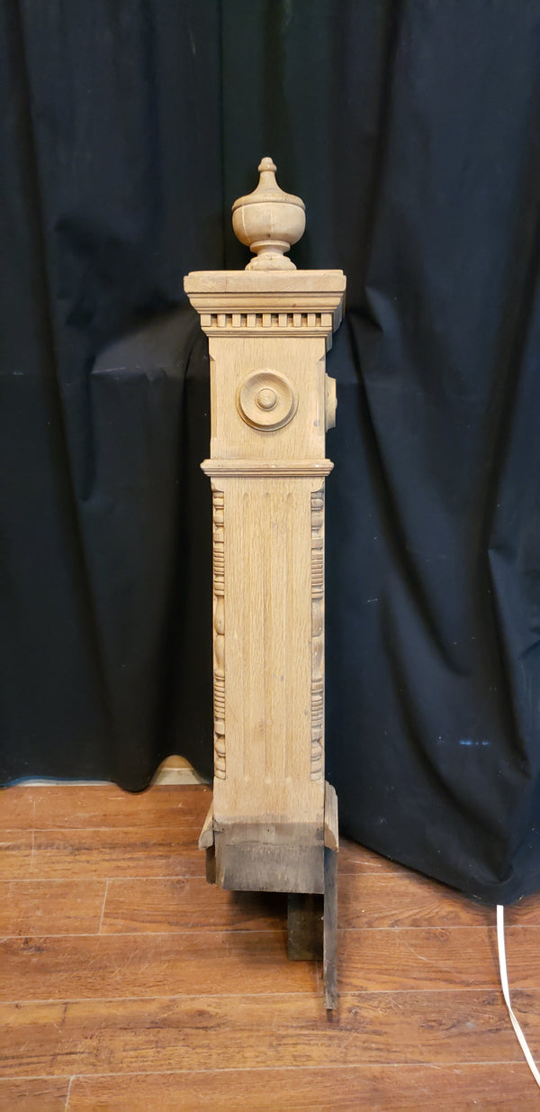 Restored Ornate Solid Oak Newel Post 55 1/2" by 8 1/2"  GA9796