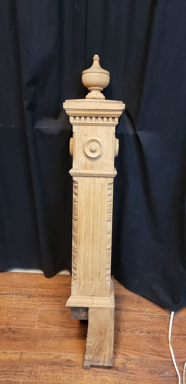 Restored Ornate Solid Oak Newel Post 55 1/2" by 8 1/2"  GA9796