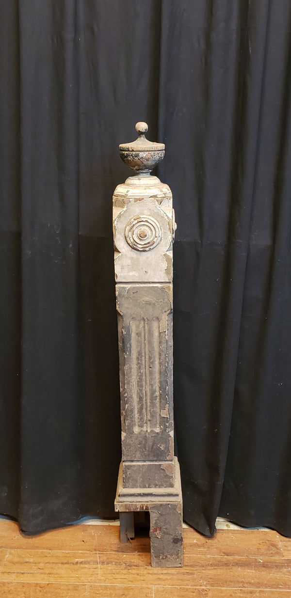 Ornate Fluted Newel Post with Bullseye Rosettes  50" by 7 1/2"  GA9701