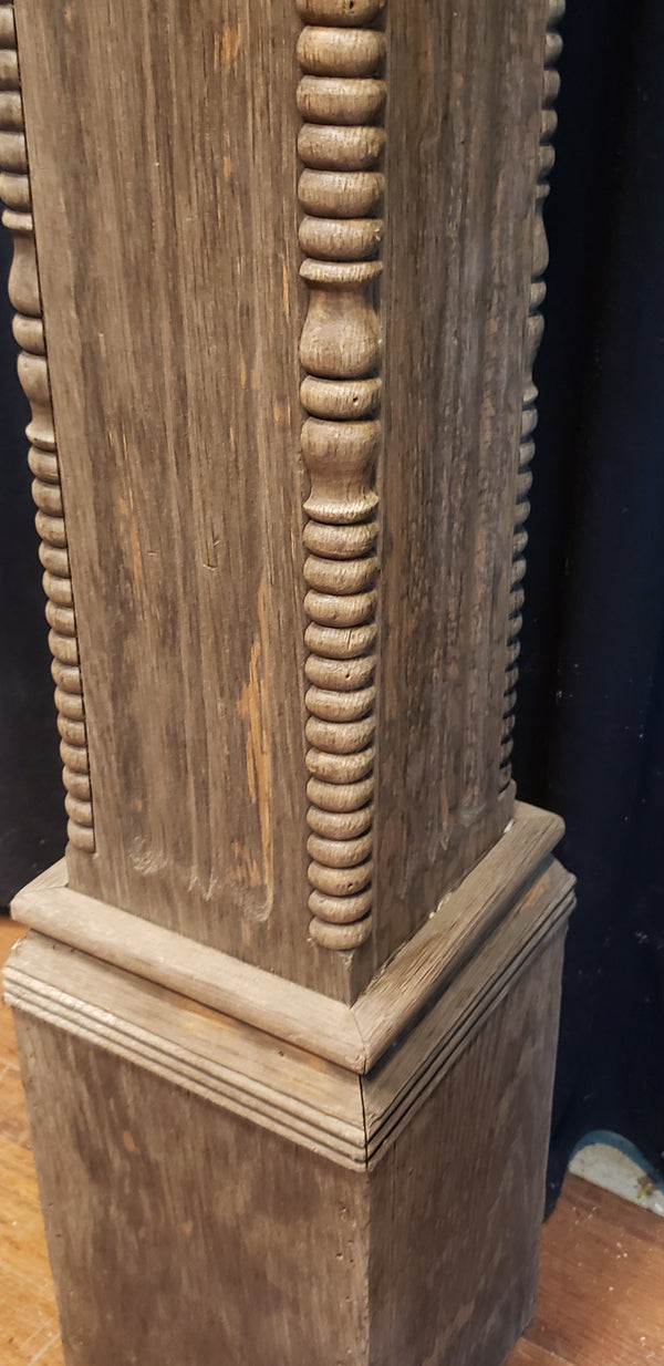 Restored Ornate Solid Oak Newel Post 45" by 8"  GA9702