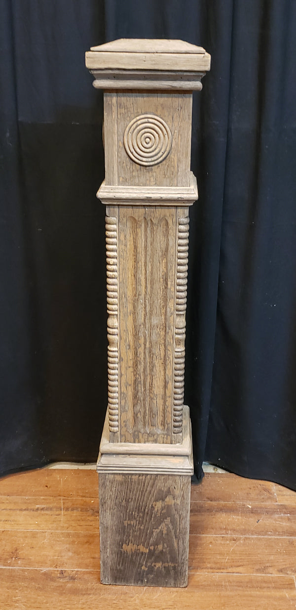 Restored Ornate Solid Oak Newel Post 45" by 8"  GA9702