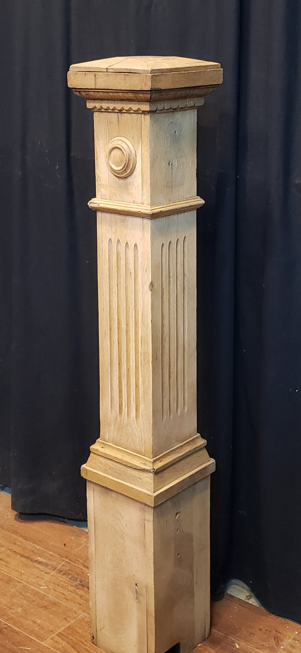 Restored Ornate Solid Oak Newel Post 47" x 7" GA9705